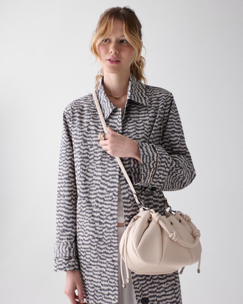 Kate Spade,Pinch Crossbody Bag,Leather,Shoulder Bag,Knot,Day Party,Cream