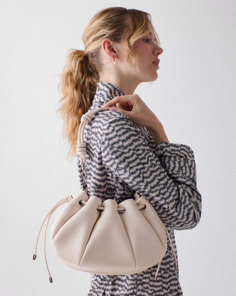 Kate Spade,Pinch Crossbody Bag,Leather,Shoulder Bag,Knot,Day Party,Cream