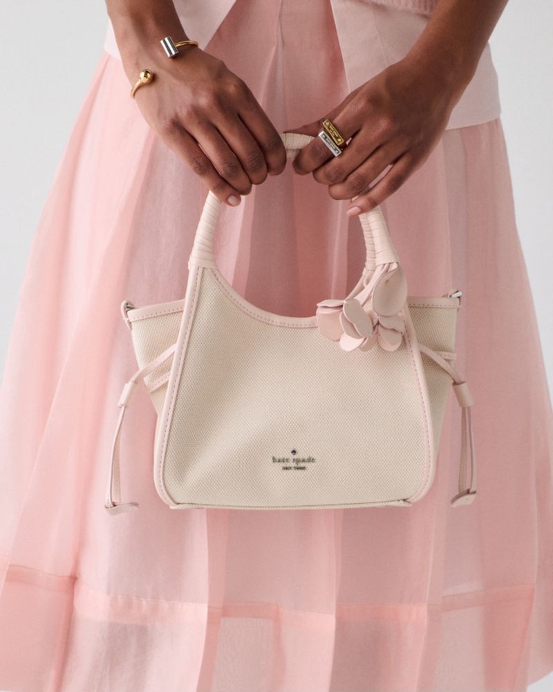 Kate Spade,スタッシュ キャンバス ミニ キャリーオール,ショルダー・クロスボディ,パールピンクマルチ