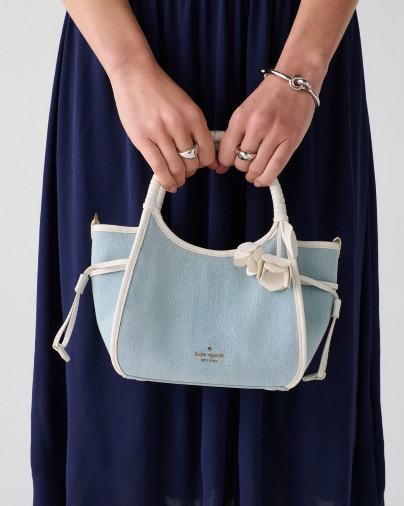 Kate Spade,スタッシュ デニム ミニ キャリーオール,ショルダー・クロスボディ,ブルーマルチ