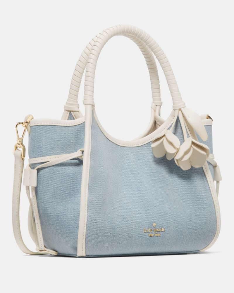 Kate Spade,スタッシュ デニム ミニ キャリーオール,ショルダー・クロスボディ,ブルーマルチ