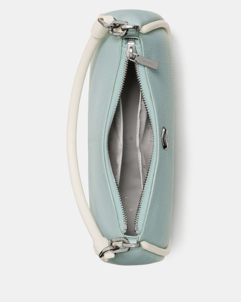 Kate Spade,Kayla Shoulder Bag,Leather,Shoulder Bag,Logo,Piping,Metal,Silver Metal,Day Party,Blue