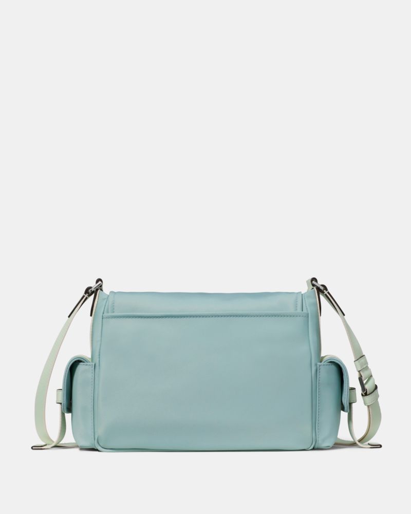 Kate Spade,Carter Ksnyl Cargo Messenger Bag,Polyester,Nylon,Recycled Polyester,Messenger Bag,Metal,Casual,Blue