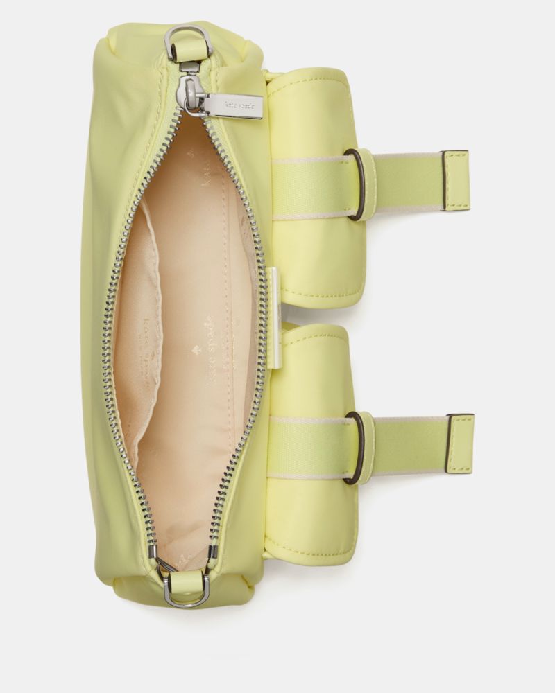 Kate Spade,Carter Ksnyl Cargo Crossbody Bag,Recycled Polyester,Polyester,Nylon,Shoulder Bag,Metal,Logo,Silver Metal,Casual,Green