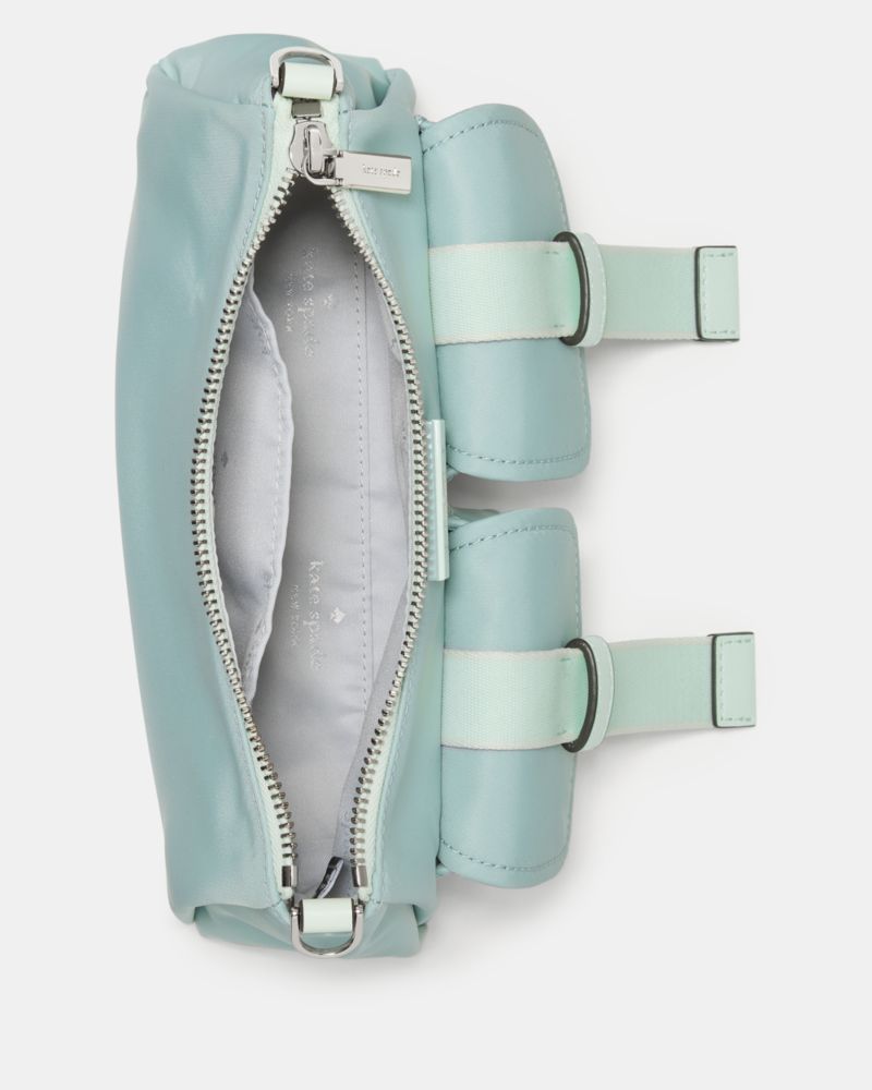 Kate Spade,Carter Ksnyl Cargo Crossbody Bag,Recycled Polyester,Polyester,Nylon,Shoulder Bag,Metal,Logo,Silver Metal,Casual,Blue