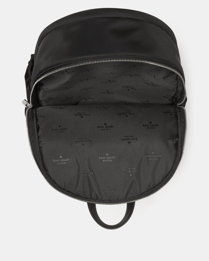 Kate Spade,Carter Ksnyl Cargo Large Backpack,Recycled Polyester,Nylon,Backpack,Metal,Logo,Sustainable,Casual,Black