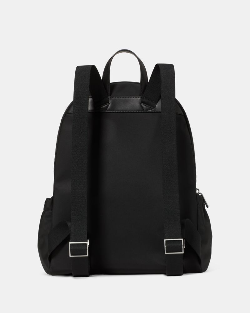 Kate Spade,Carter Ksnyl Cargo Large Backpack,Recycled Polyester,Nylon,Backpack,Metal,Logo,Sustainable,Casual,Black