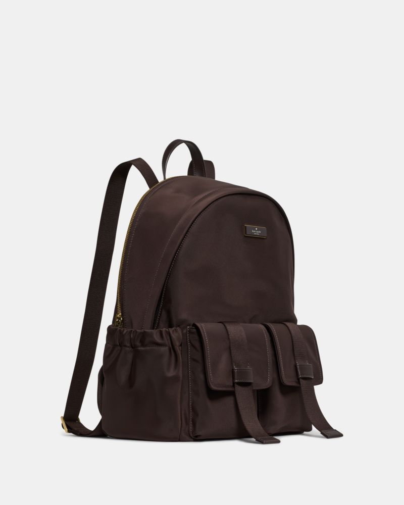 Kate Spade,Carter Ksnyl Cargo Large Backpack,Recycled Polyester,Nylon,Backpack,Metal,Logo,Sustainable,Casual,