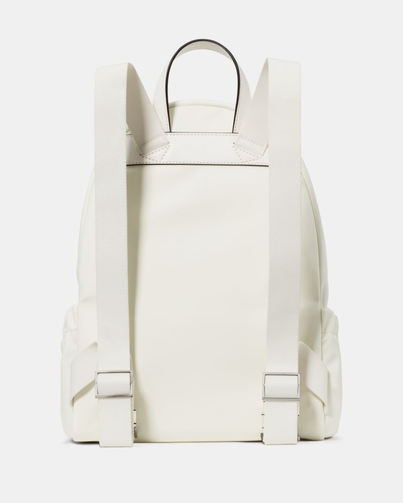 Kate Spade,Carter Ksnyl Cargo Backpack,Polyester,Nylon,Backpack,Metal,Logo,Casual,White