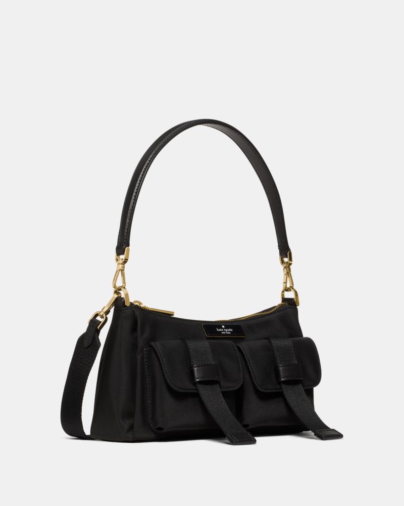 Kate Spade,Carter Ksnyl Cargo Crossbody Bag,Nylon,Shoulder Bag,Metal,Logo,Casual,Black