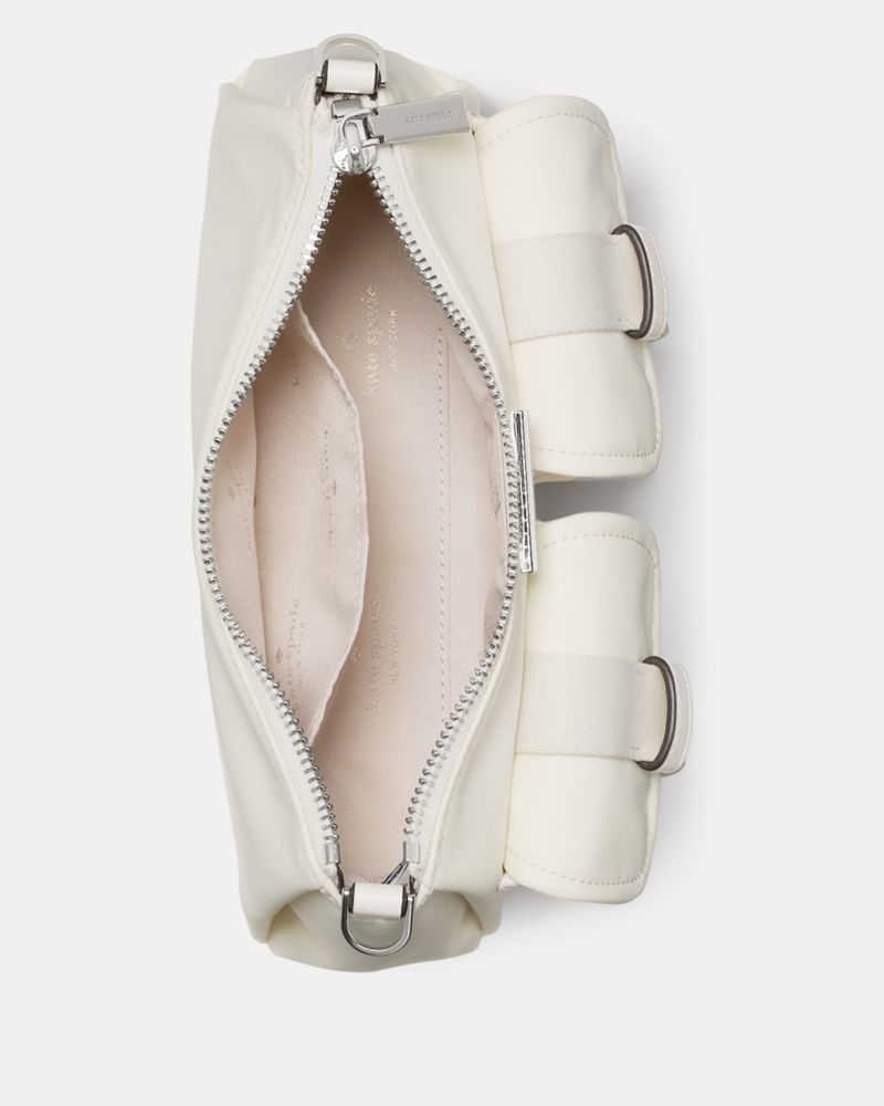 Kate Spade,Carter Ksnyl Cargo Crossbody Bag,Nylon,Shoulder Bag,Metal,Logo,Casual,White