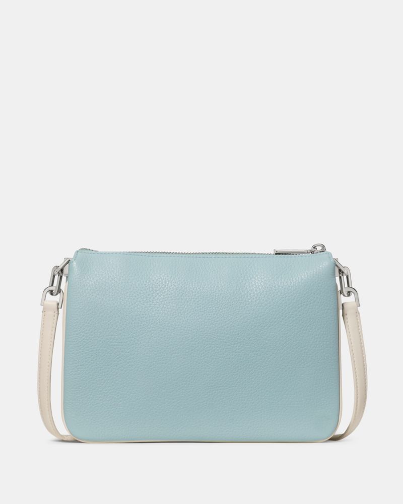 Kate Spade,Kayla Triple Crossbody Bag,Leather,Crossbody,Metal Material,Logo,Metal,Piping,Day Party,Blue
