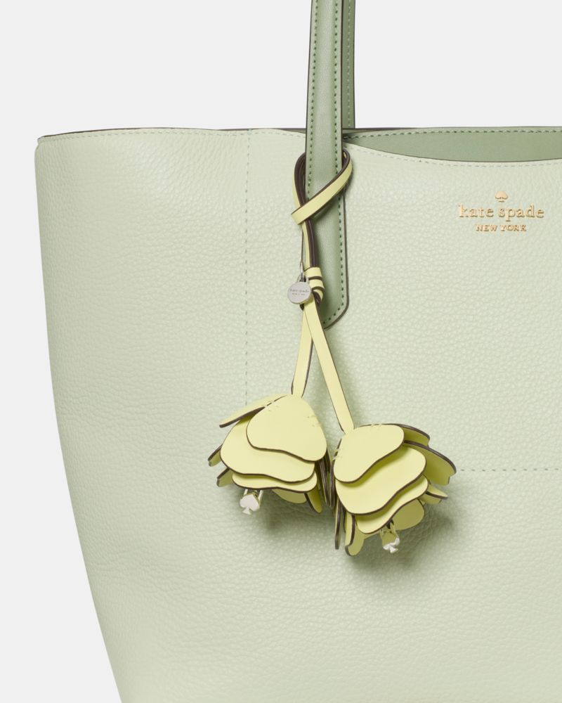 Kate Spade,3d Flowers Bag Charm,Bag Charm,PVC,3D Embellishment,Olive