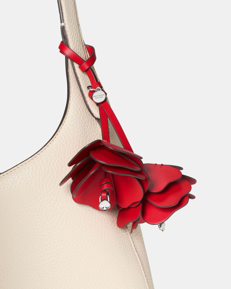 Kate Spade,3d Flowers Bag Charm,Bag Charm,PVC,3D Embellishment,Red