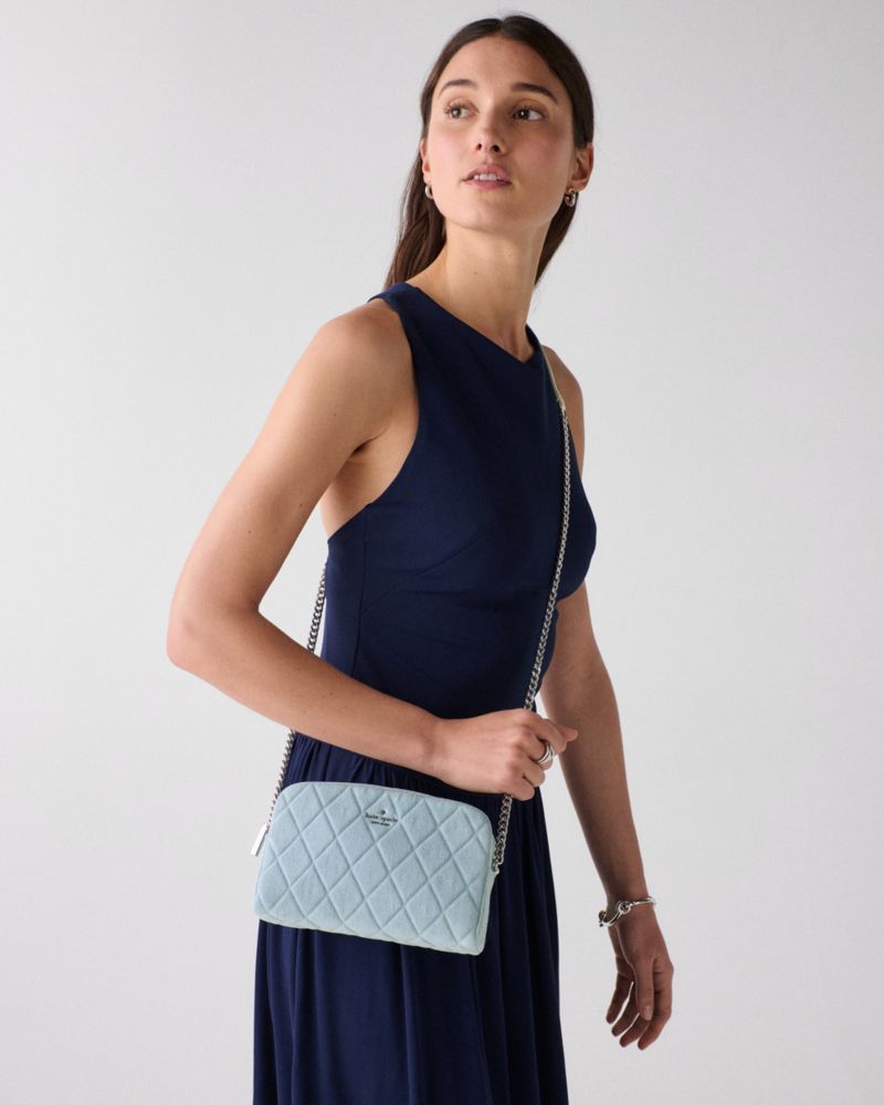 Kate Spade,キャリー デニム ミニ カメラ バッグ,ショルダー・クロスボディ,ブルーマルチ