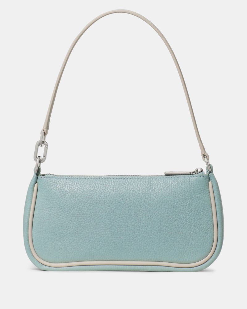 Kate Spade,Kayla Mini Bag,Leather,Shoulder Bag,Wristlet,Metal,Logo,Piping,Casual,Turquoise