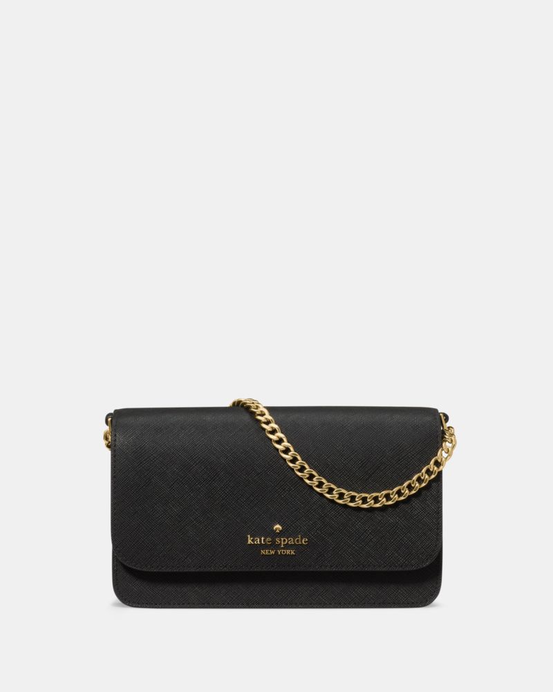 Kate Spade,Madison Willow Mini Crossbody Bag,Crossbody,PVC,Logo,Metal,Gold Metal,Day Party,Black