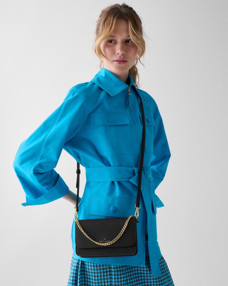 Kate Spade,Madison Willow Mini Crossbody Bag,Crossbody,PVC,Logo,Metal,Gold Metal,Day Party,Black