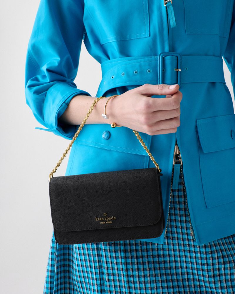 Kate Spade,Madison Willow Mini Crossbody Bag,Crossbody,PVC,Logo,Metal,Gold Metal,Day Party,Black