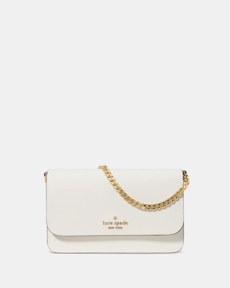 Kate Spade,Madison Willow Mini Crossbody Bag,Crossbody,PVC,Logo,Metal,Gold Metal,Day Party,White