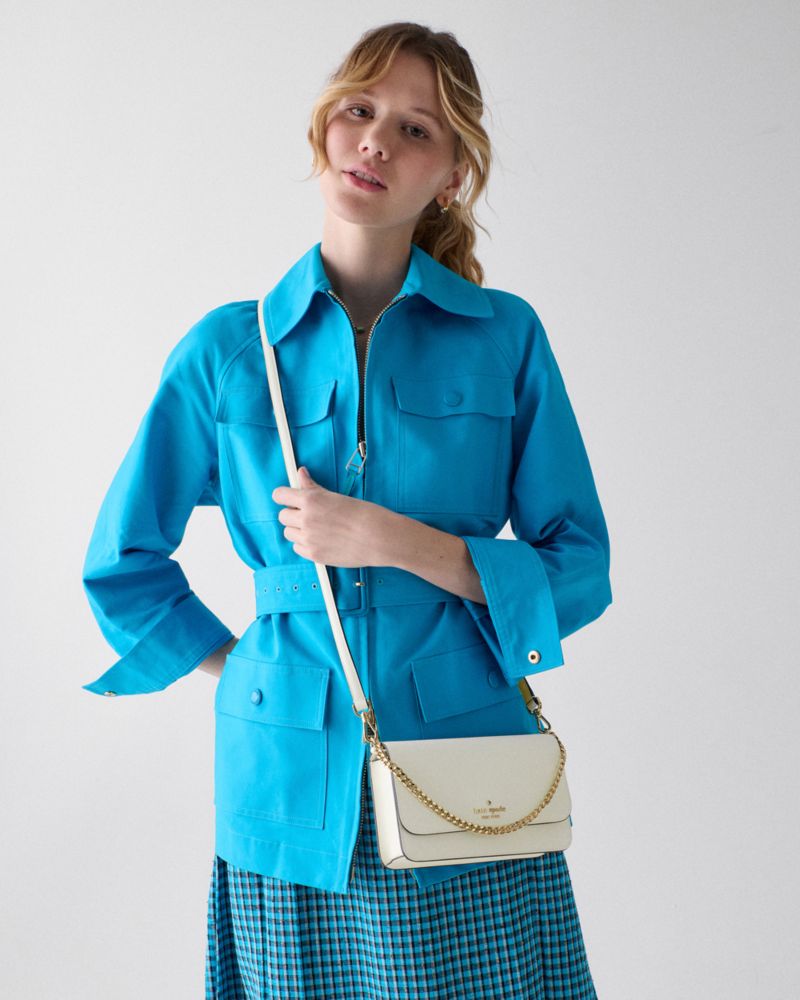 Kate Spade,Madison Willow Mini Crossbody Bag,Crossbody,PVC,Logo,Metal,Gold Metal,Day Party,White