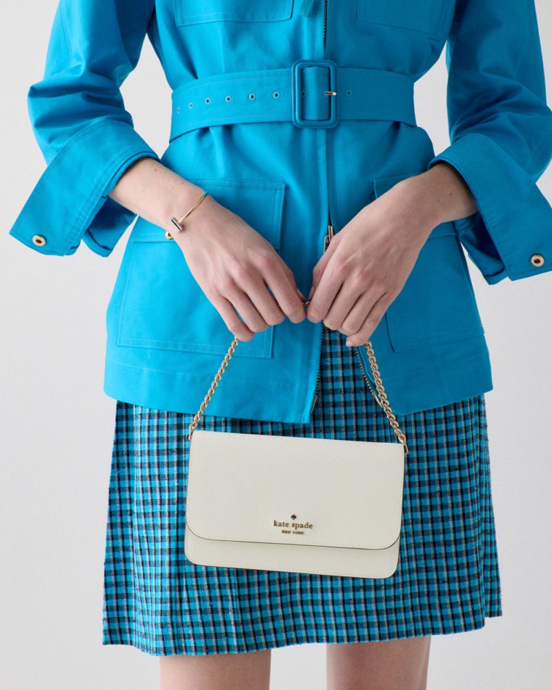 Kate Spade,Madison Willow Mini Crossbody Bag,Crossbody,PVC,Logo,Metal,Gold Metal,Day Party,White