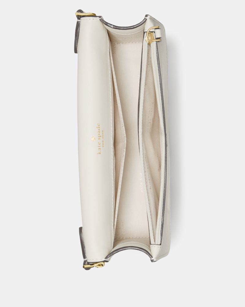 Kate Spade,Madison Willow Mini Crossbody Bag,Crossbody,PVC,Logo,Metal,Gold Metal,Day Party,White