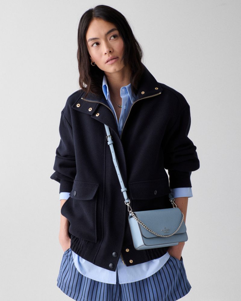 Kate Spade,Madison Willow Mini Crossbody Bag,Crossbody,PVC,Logo,Metal,Gold Metal,Day Party,Blue