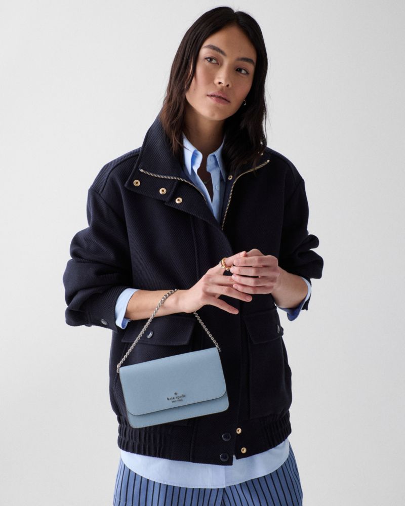 Kate Spade,Madison Willow Mini Crossbody Bag,Crossbody,PVC,Logo,Metal,Gold Metal,Day Party,Blue