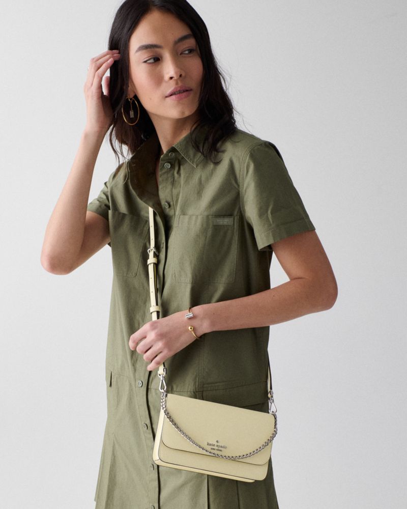 Kate Spade,Madison Willow Mini Crossbody Bag,Crossbody,PVC,Logo,Metal,Gold Metal,Day Party,Cream