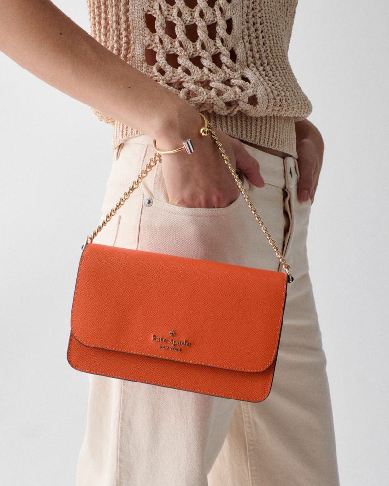 Kate Spade,Madison Willow Mini Crossbody Bag,Crossbody,PVC,Logo,Metal,Gold Metal,Day Party,Burnt Orange
