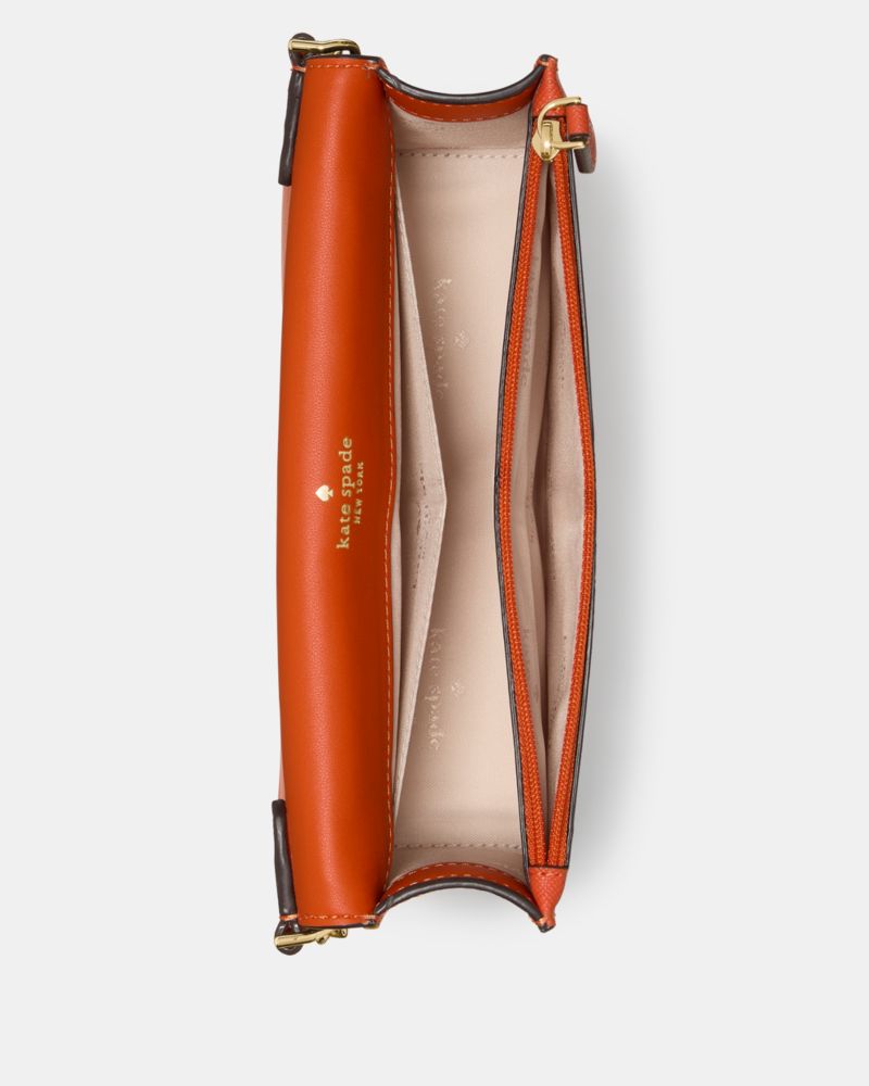 Kate Spade,Madison Willow Mini Crossbody Bag,Crossbody,PVC,Logo,Metal,Gold Metal,Day Party,Burnt Orange
