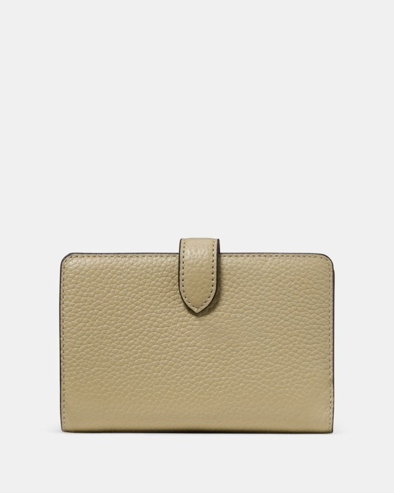 Kate Spade,Medium Bifold Wallet,Leather,Bi Fold,Metal, Logo,RFID-Blocking,Casual, Mother's Day, Graduation,