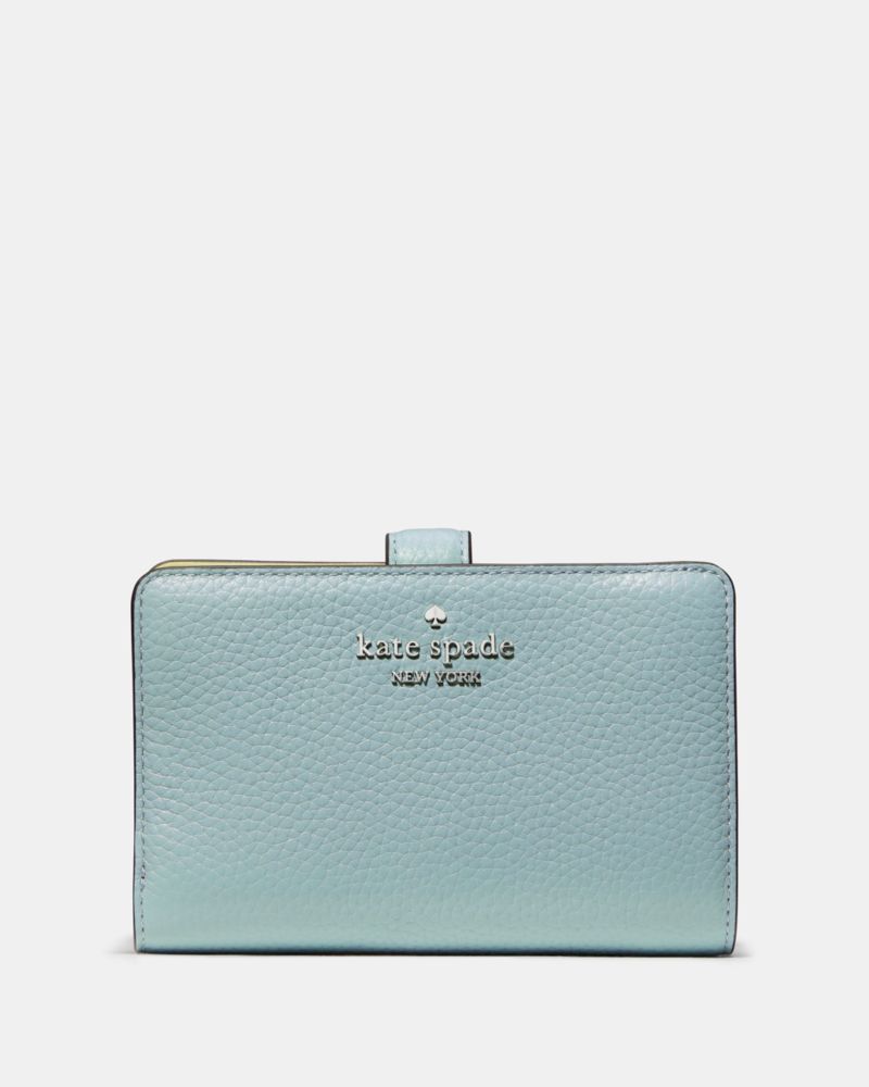 Kate Spade,Medium Bifold Wallet,Leather,Bi Fold,Logo,Metal,Casual,