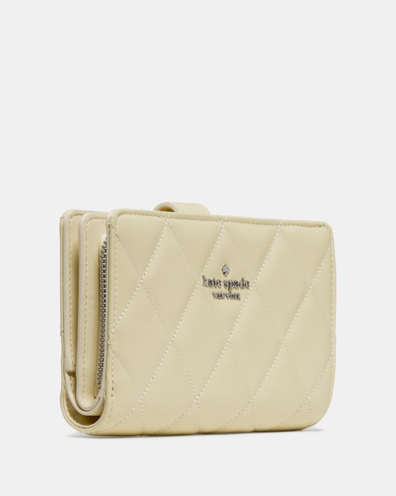 Kate Spade,キルテッド ミディアム バイフォールド ウォレット,二つ折り・ミニ財布,レモンフォンダン
