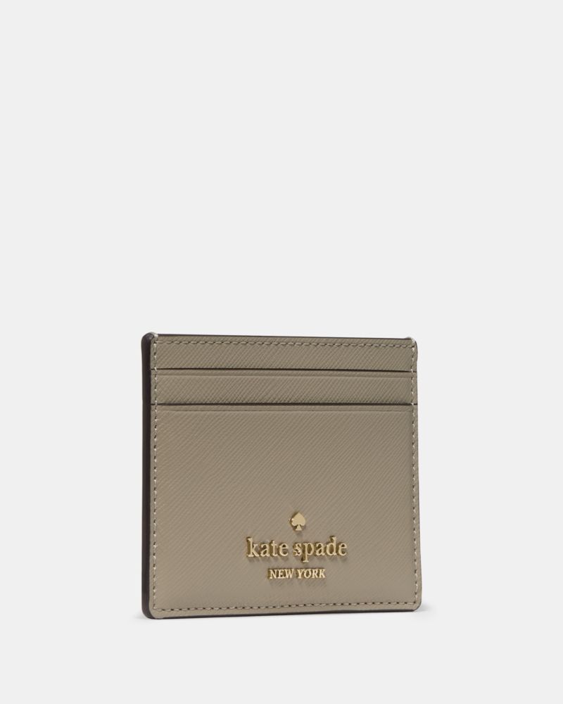 Kate Spade,Small Slim Card Holder,Leather,Card Case,Metal,Logo,Casual,