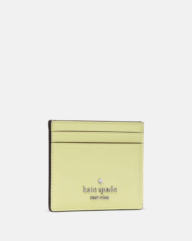 Kate Spade,Small Slim Card Holder,Leather,Card Case,Metal,Logo,Casual,