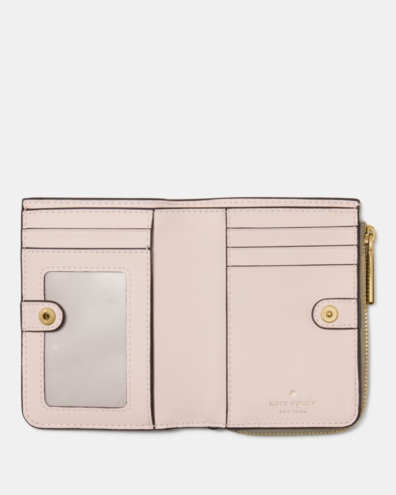 Kate Spade,Small L-Zip Wallet,Bi Fold,Metal,Logo,Casual,Olive