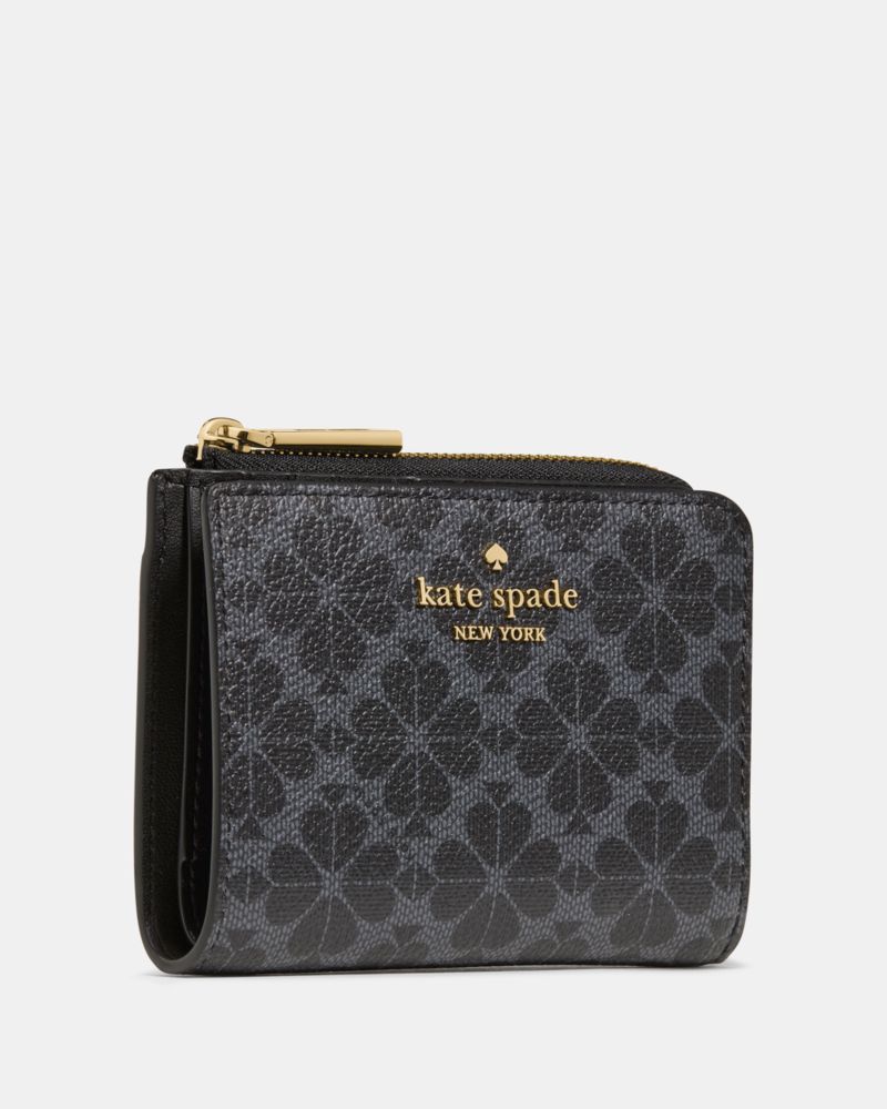 Kate Spade,Spade Flower Small L-zip Wallet,Black