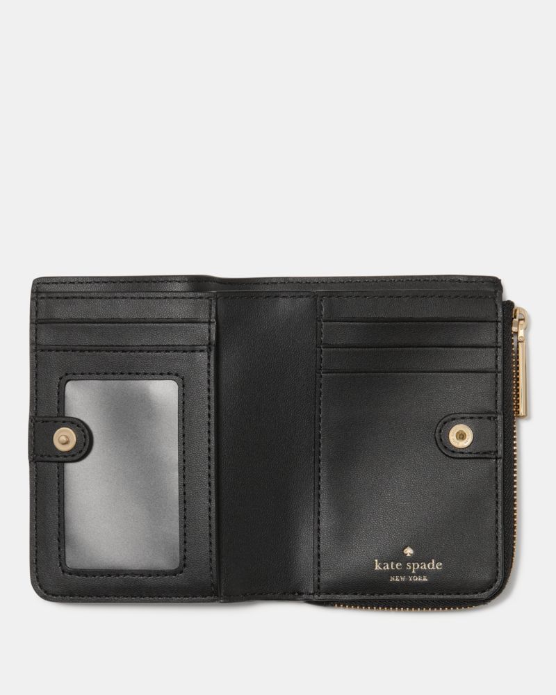 Kate Spade,Spade Flower Small L-zip Wallet,Black