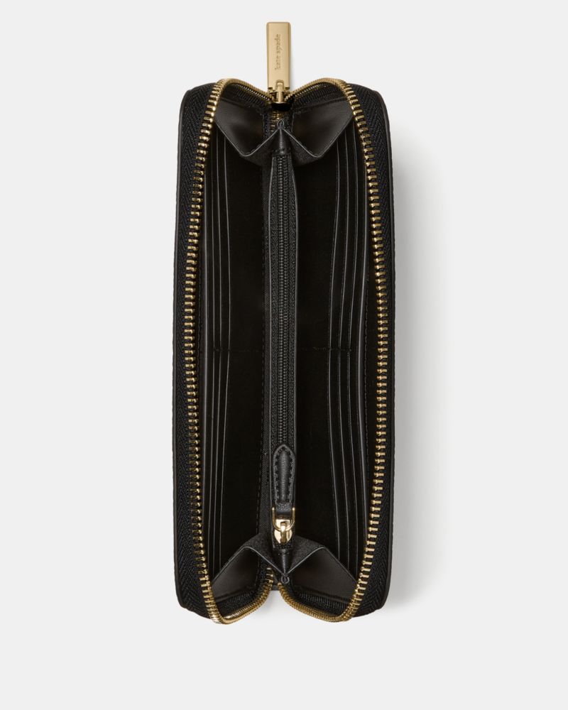 Kate Spade,Large Continental Wallet,Leather,Continental,Metal,Logo,Casual,Black