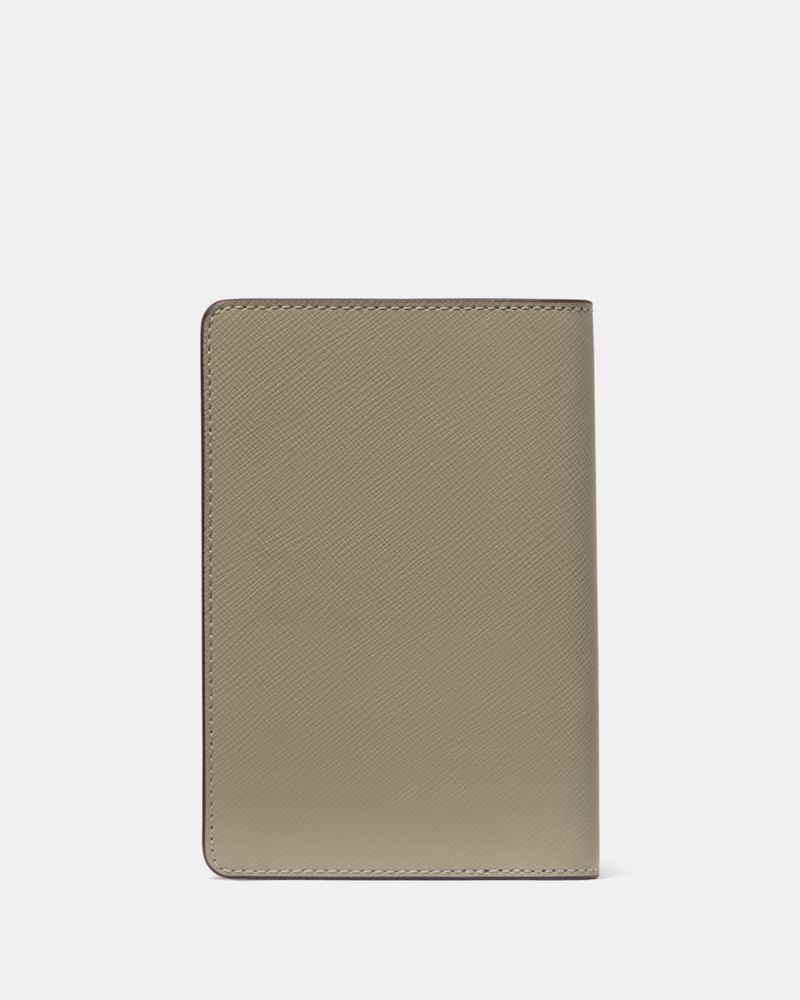 Kate Spade,Passport Holder,Leather,Bi Fold,Passport Case,Logo,Metal,Travel,Brown