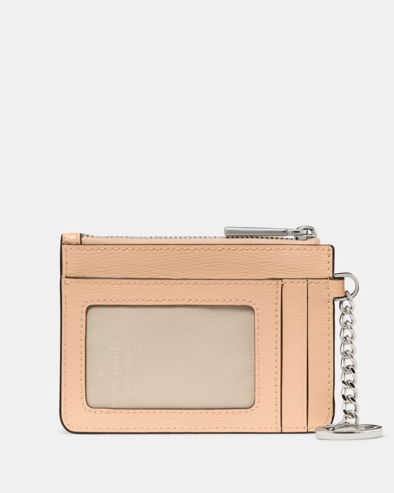 Kate Spade,Key Ring Card Holder,Leather,Coin,Card Case,Metal,Logo,Key Ring,Casual,