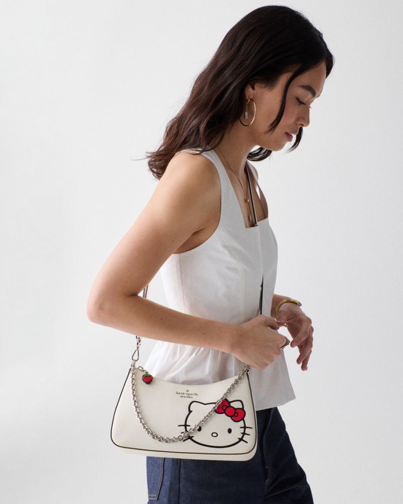 Kate Spade,Hello Kitty And Friends X Kate Spade New York Crossbody Bag with Hello Kitty,Leather,Crossbody,Logo,Metal,Penda...,