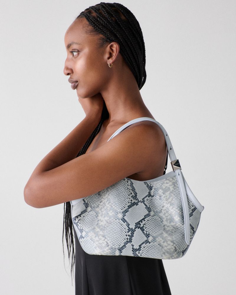 Kate Spade,デコ スネーク エンボスド スモール チューリップ トート バッグ,トート,ペールサファリン