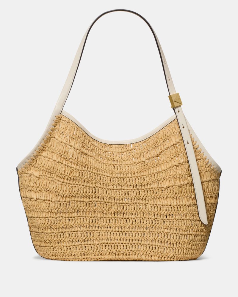 Kate Spade,Deco Straw Tulip Tote Bag,