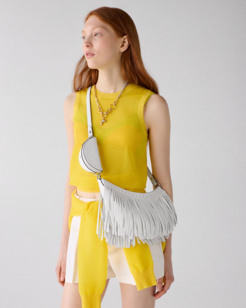 Kate Spade,ケーエスデュオ フリンジ クロスボディ バッグ,ショルダー・クロスボディ,トゥルーホワイト