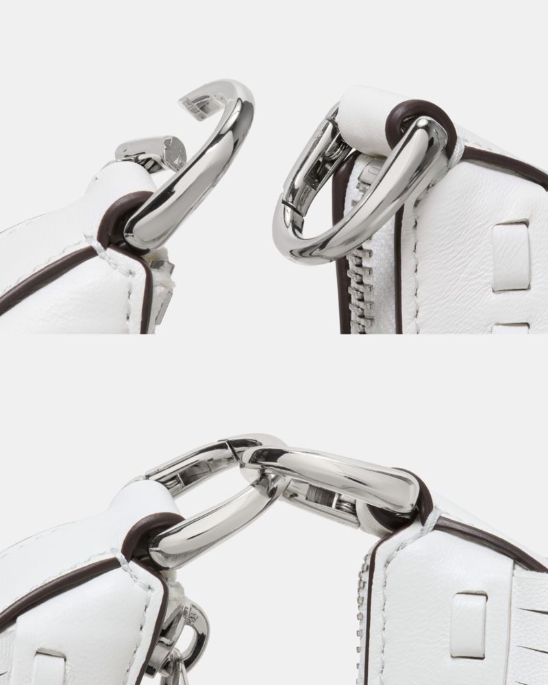 Kate Spade,Duo Fringe Crossbody Bag,Leather,Crossbody,Embellished,Lace Up,Fringe,Day Party,White