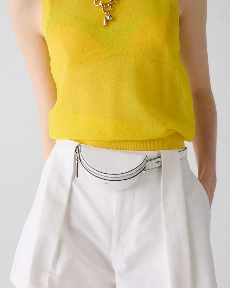 Kate Spade,Duo Fringe Crossbody Bag,Leather,Crossbody,Embellished,Lace Up,Fringe,Day Party,White