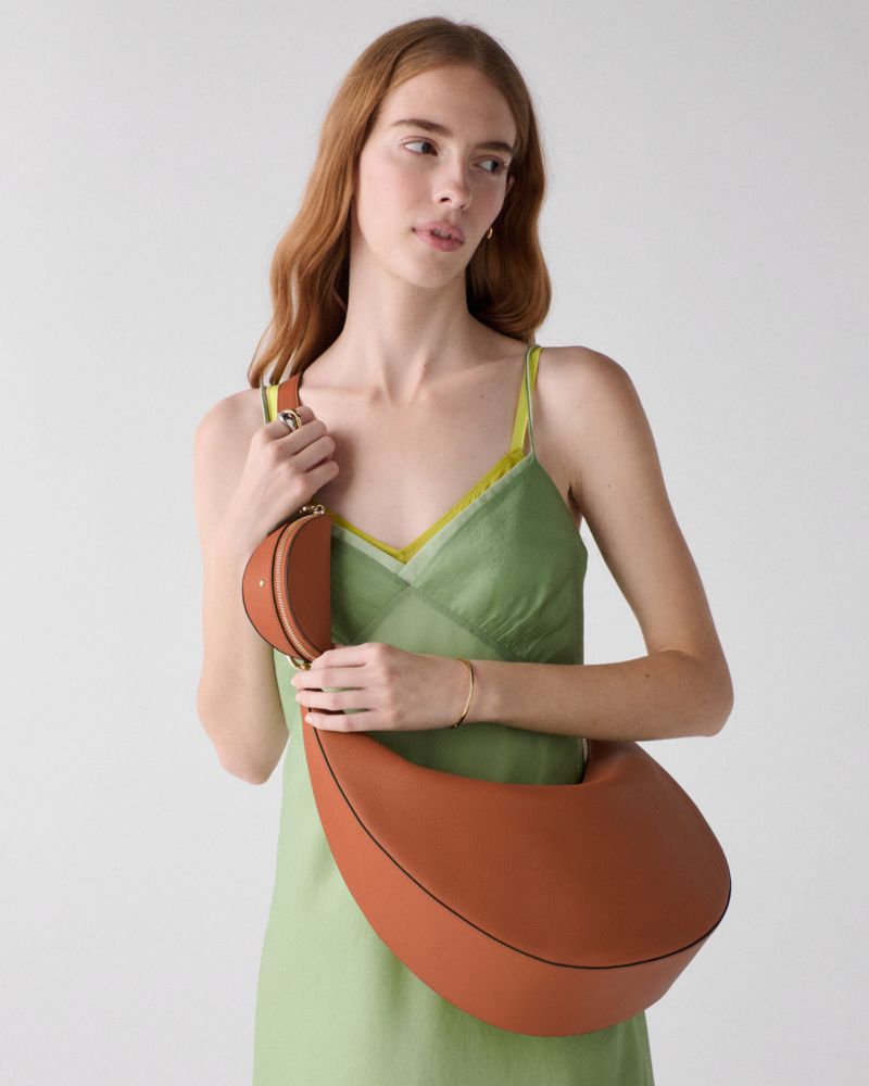 Kate Spade,Duo Large Crossbody Bag,Leather,Crossbody,Casual,Brown